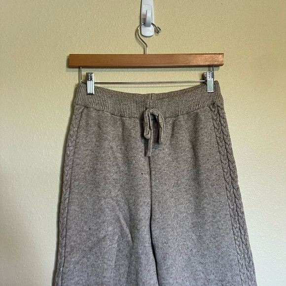 Axes Femme Tan Cable Knit High Rise Cropped Wide Leg Pants S - Picture 4 of 8
